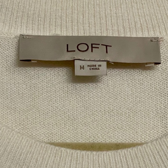 LOFT Grey and White Striped Tunic Sweater - Picture 3 of 10